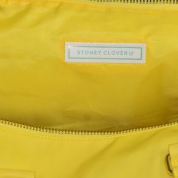 NEW STONEY CLOVER LARGE DUFFLE BAG Yellow 5 Destination Patch Aspen Palm Beach - Picture 5 of 7